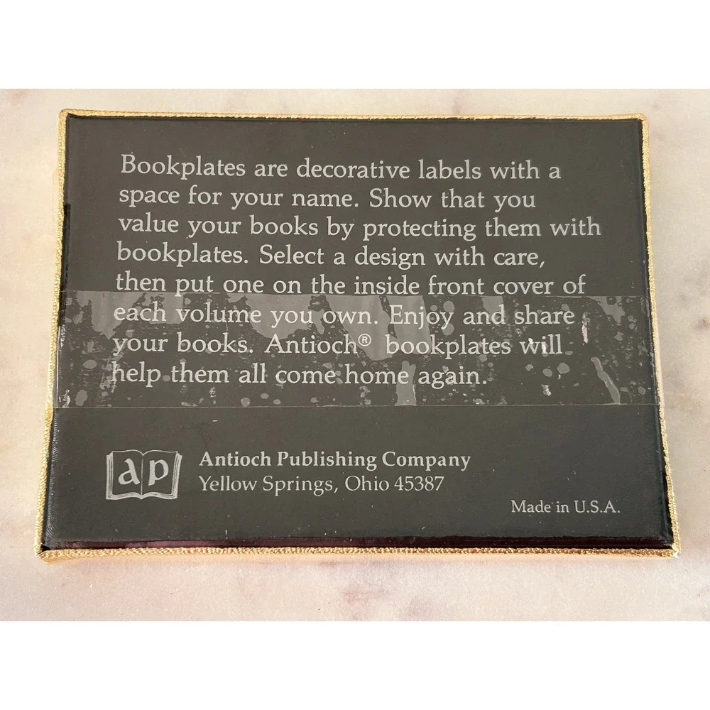 Vintage Antioch 30 Self-Stick Bookplates Waterfowl Jan Brett Design B256 1984